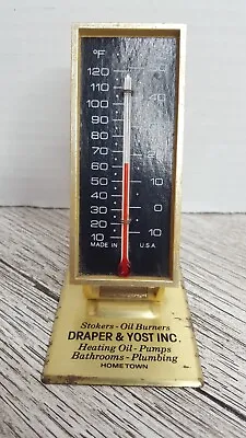 Vintage Draper And Yost  Heating Oil Stokers Desktop Advertising Thermometer • $9.99