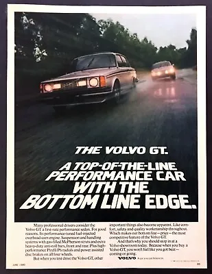 1980 Volvo GT Performance Sedan Photo  Top-of-the-Line  Vintage Print Ad • $7.99