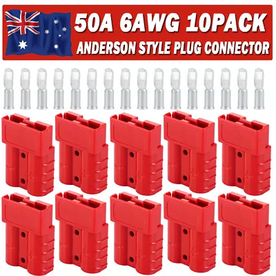 10 X Anderson Style Plug Connectors Exterior Tool 50 AMP 6AWG To 10AWG 12-24V AU • $16.99