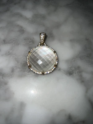 $100 • Buy Judith Ripka Gold Clad .925 Sterling White Doublet CZ Necklace Pendant EUC