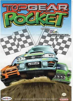 Top Gear Pocket Nintendo Game Boy Color GBC 1999 Poster P-CGB-VGRE-USA • $19.99