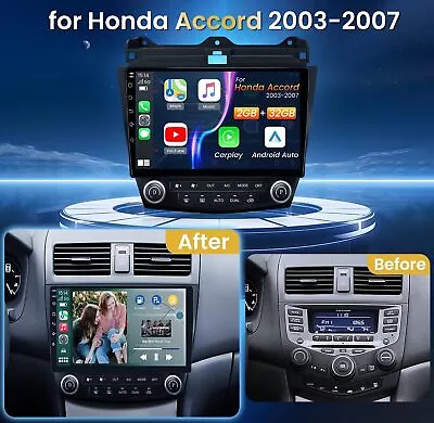 Android 13 Carplay For Honda Accord 7th 2003-2007 Car Radio Stereo Apple GPS DSP • $193.28