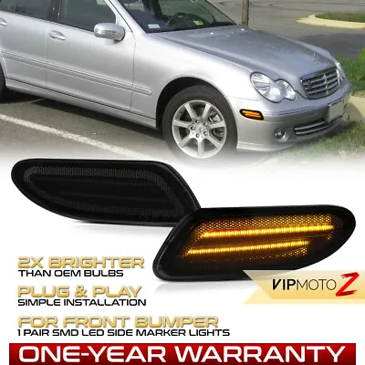 Front Smoke Lens LED Side Marker Lights Lamps For W203 Benz 01-07 C230 C240 C320 • $36.99