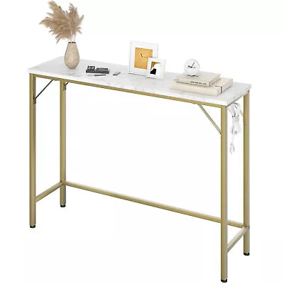39.3  Industrial Console Table Narrow Sofa Table With Charging Station For Foyer • $53.68