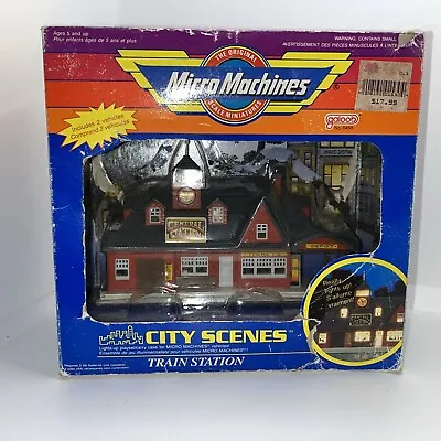 Micro Machines City Scene Light Up Train Station  1990 Galoob Vintage 6468 • $36.41