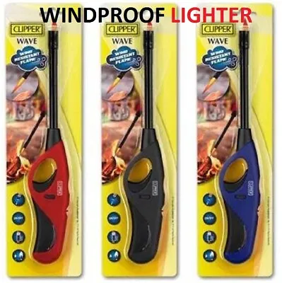 £9.97 • Buy NEW Clipper Wave Turbo Wind Resistant Flame Utility Lighter Long Tube Refillable