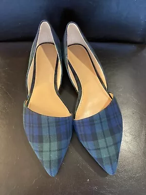 J Crew WOMENS SHOES 8.5 Blue Tartan Plaid Ballet Flat • $22