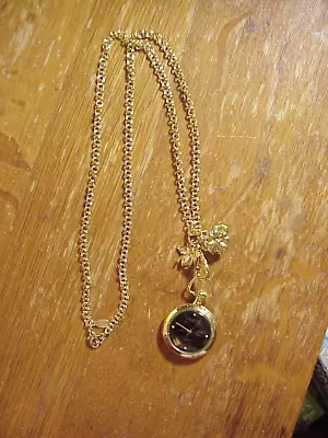 $9.39 • Buy JOAN RIVERS Classics GOLDTONE NECKLACE Quartz WATCH With Charms