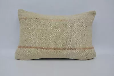 Vintage Kilim Pillow 16 X24  Beige Pillow Cover Throw Kilim Pillow • $22.36