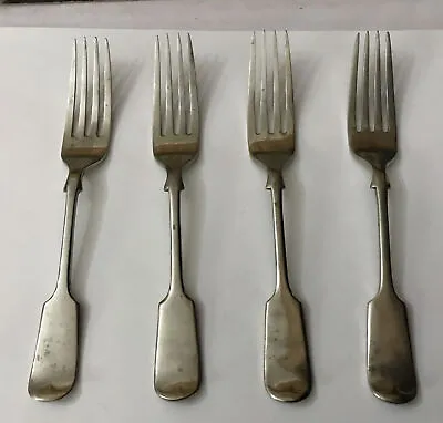 Vintage D&A Daniel Arter Silver Plated 16.5cm Fiddle Patt Dessert Forks Cutlery • £10