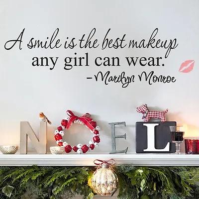 A Smile Is The Best Makeup Marilyn Monroe Quotes Wall Stickers UK SH202  • £13.82
