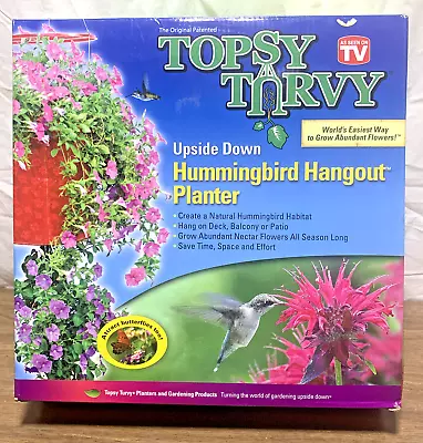 TOPSY TURVY Upside Down Hummingbird Butterfly Hangout Planter Patio / Porch Kit • $12.99