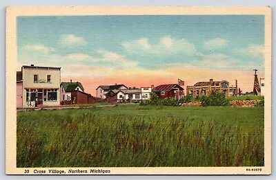 Vintage Postcard Cross Village Northern Michigan • $5.75