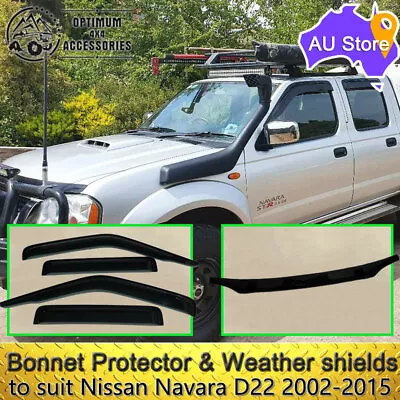 Weather Shield Visor Bonnet Protector Guard Suit Nissan Navara D22 2002-2015 • $116.10