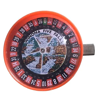 Vintage Miniature Roulette Wheel Casino Game 3  WINONA FIVE FALLS Handheld • $19.99