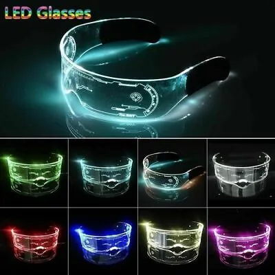 $9.89 • Buy Colorful Clear Lenses 7 Color LED Light Visor Glasses Goggles 4 Halloween Party