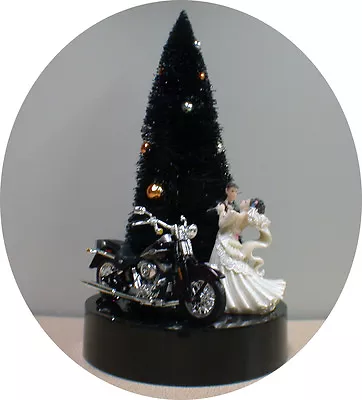 Halloween Wedding Cake Topper Groom Top W/ Harley Davidson Motorcycle PICK Color • $59.90