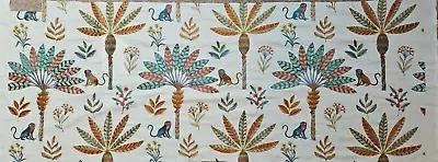 Jane Churchill Zanzibar MultiPalm Tree And Monkeys Embroidery On Linen • £5.99