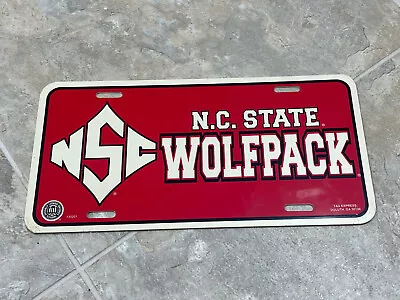 Vintage Red White NC State NCSU Wolfpack DIAMOND LOGO Plastic License Plate • $34.99