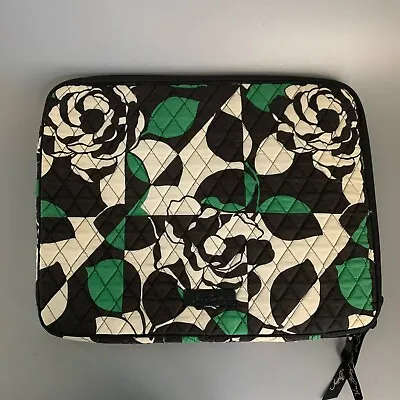 Vera Bradley Laptop Sleeve Imperial Rose Black White Green 15 X12  • $19