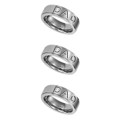  3 Pack Gift Rings Family Men For Aesthetic Dad Birthday Man Stainless Steel • £7.19