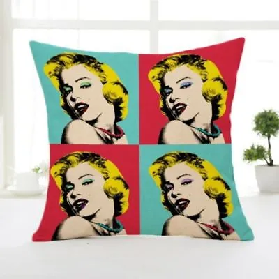 Marilyn Monroe Pillow Cover Pop Art Cushion Case Cotton Linen 17 X 17  • $14.25