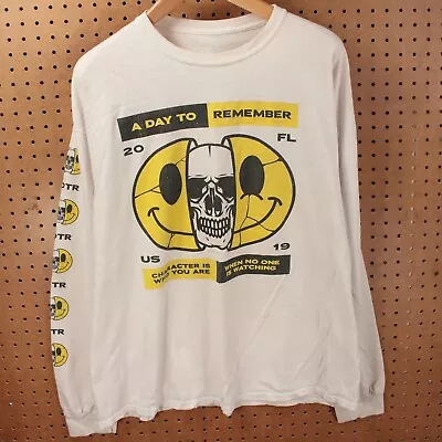 A DAY TO REMEMBER Character Smiley Face Skull 2019 Long Sleeve T-shirt XL / 2XL • $58