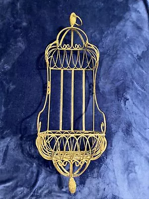 Vintage Hanging Metal Wrought Cast Iron PLANTER BASKET  Garden Decor Large 33.5” • $249.99