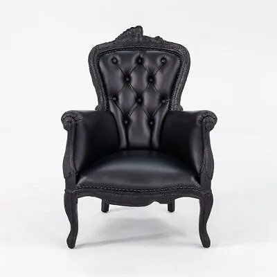 2022 Maarten Baas For Moooi Smoke Lounge Arm Chair In Black Leather W Wood Frame • $4900