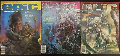 Epic Illustrated Lot Of 3: Sum. '80 June & Aug. '81 FN/VF • $19.50