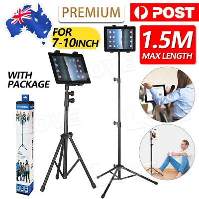 $21.85 • Buy Adjustable Universal Tripod Tablet Stand Holder Music Foldable Bracket For IPad