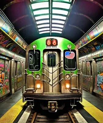MTA New York City Subway Train Railroad Map + Free Graffiti Art Print • $4.94