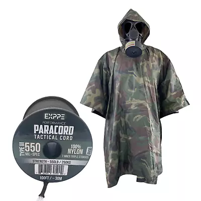 Military Nuclear Poncho M15 V.2 CBRN Poncho With 100ft Parcord 550 • $34