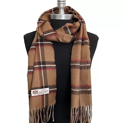 Men Womens Winter Warm 100% CASHMERE Scarf Plaid Solid Scarves Made In England • $10.50