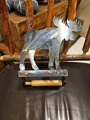 Metal Moose Cut Out Toilet Paper Holder Cabin Decor Rustic Hunting  • $30