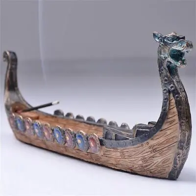 Retro Statue Vikings Ship Home Decoration Vintage Dragon Boat Figurine Sculpture • $16.99