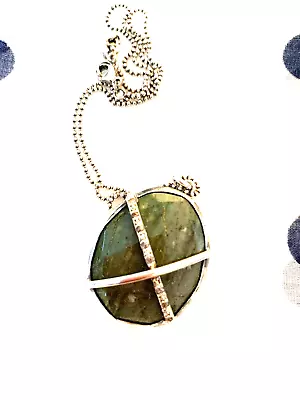 Chan Luu Pendant Necklace With Sterling Silver Green Kyanite Sardinia Stone 16  • £46.28