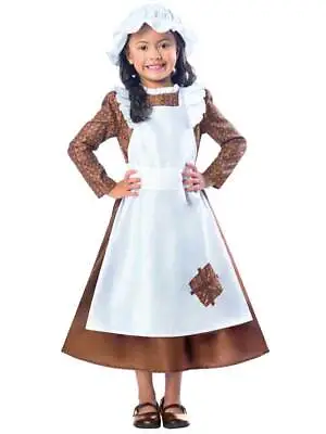 Child Victorian Maid Poor Girls Book Day Week New Fancy Dress Costume Kids 3-12 • £8.99