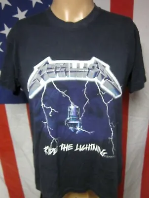 METALLICA Lrg Tee Ride The Lightning Heavy-metal 1989 Thrash Vtg T Shirt OG • $250