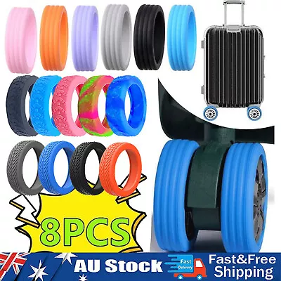 Luggage 8PCS Silicone Wheel Protection Covers Extend Suitcase Wheels Lifespan • $7.15