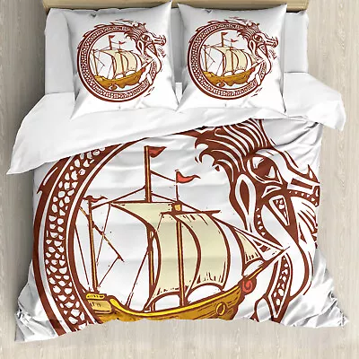 Marine Duvet Cover Sailing Boat Waves Dragon • £32.99