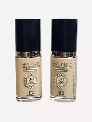 Max Factor Facefinity All Day Flawless 3 In 1 Foundation Warm Sand 30ml Lot Of 2 • $13.98