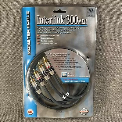 Monster Cable Interlink 300 MKII - RCA Stereo Audio Interconnect 1M 3.3 Feet • $14.50