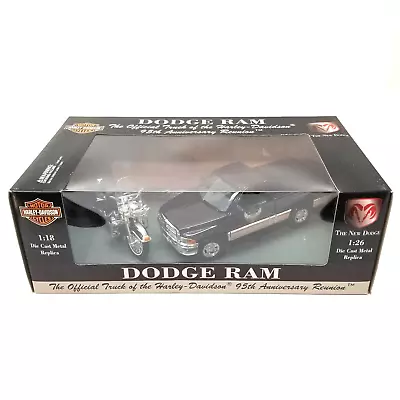 1/26 Maisto Dodge Ram Harley Davidson 1/18 FLHR Road King Diecast Set 31031 Box • $39.97