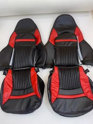 Corvette C5 1997-2004 Synthetic Leather Sports Seat Covers Black& Red • $260