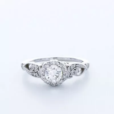 1.1CT Natural Diamond G/SI1 Round Brilliant 14K Gold 4-Prong Vintage Accent Ring • $2289.80
