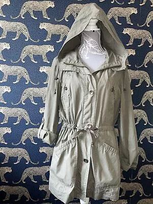 Ladies Khaki Green Hooded Summer Jacket By Maine Size 14 • £2.20