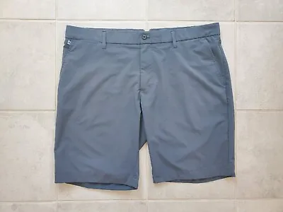 J Lindeberg Men's Size 38 JL Shorts Gray Blue Golf Flat Front Micro Stretch • $24.99