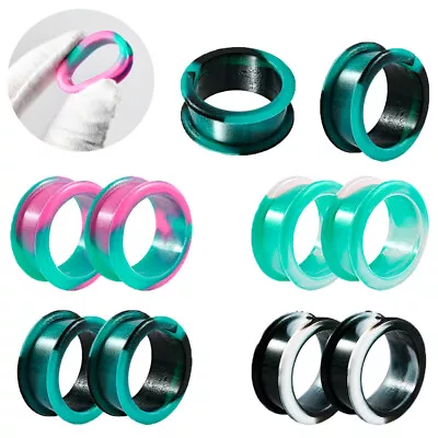 1Pair Tie Dye Ear Plugs Flesh Tunnel Expanders Lobe Stretcher Piercing Silicone • £3.99