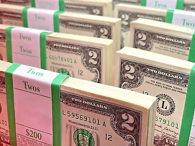 (10) New Two Dollar Bills - Pack Of 10 $2 Bills Real Money • $29.95